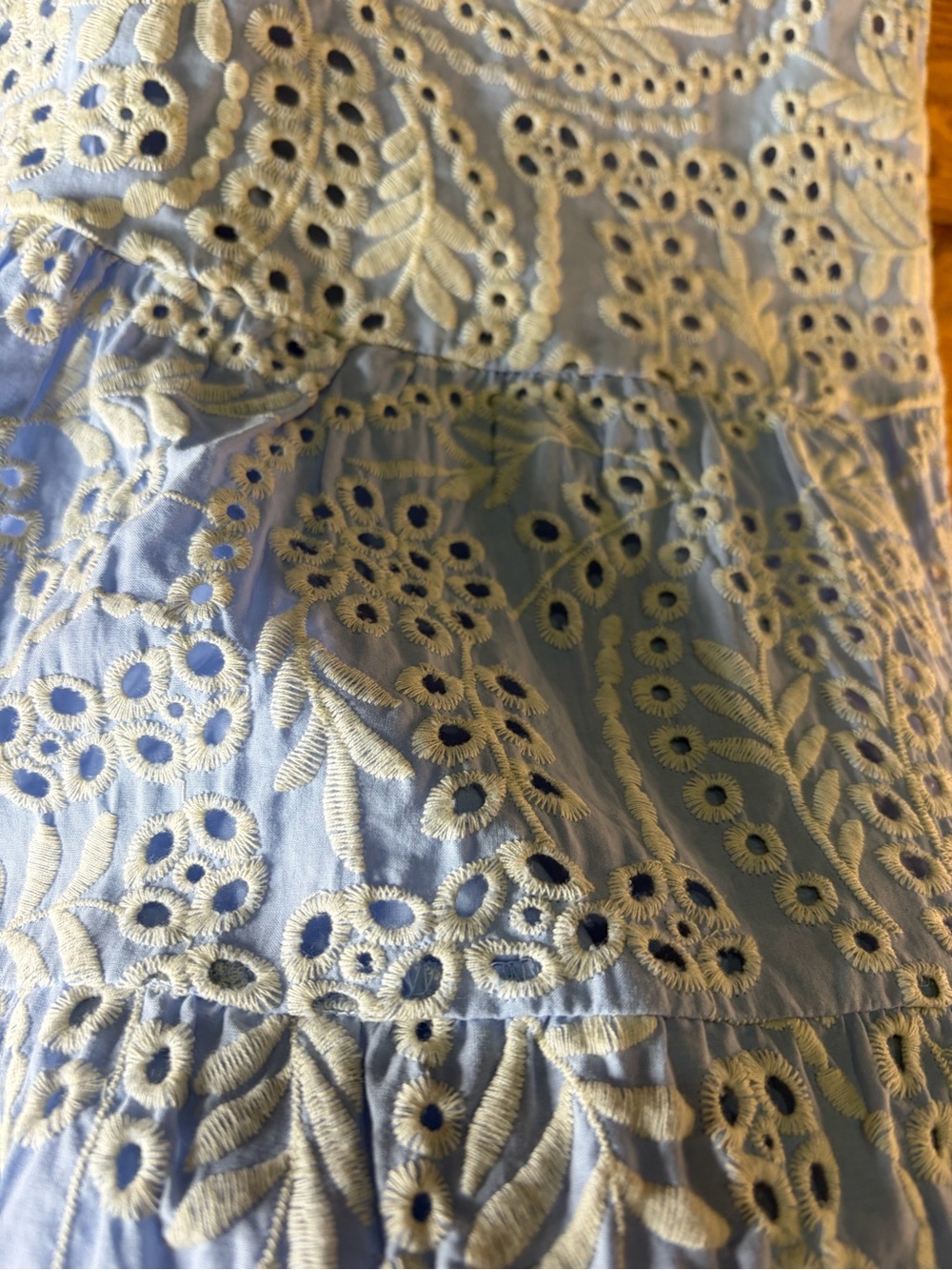 By Together 100% Cotton Light Blue Eyelet Lined Mini Dress With Pockets Size S - Picture 5 of 9